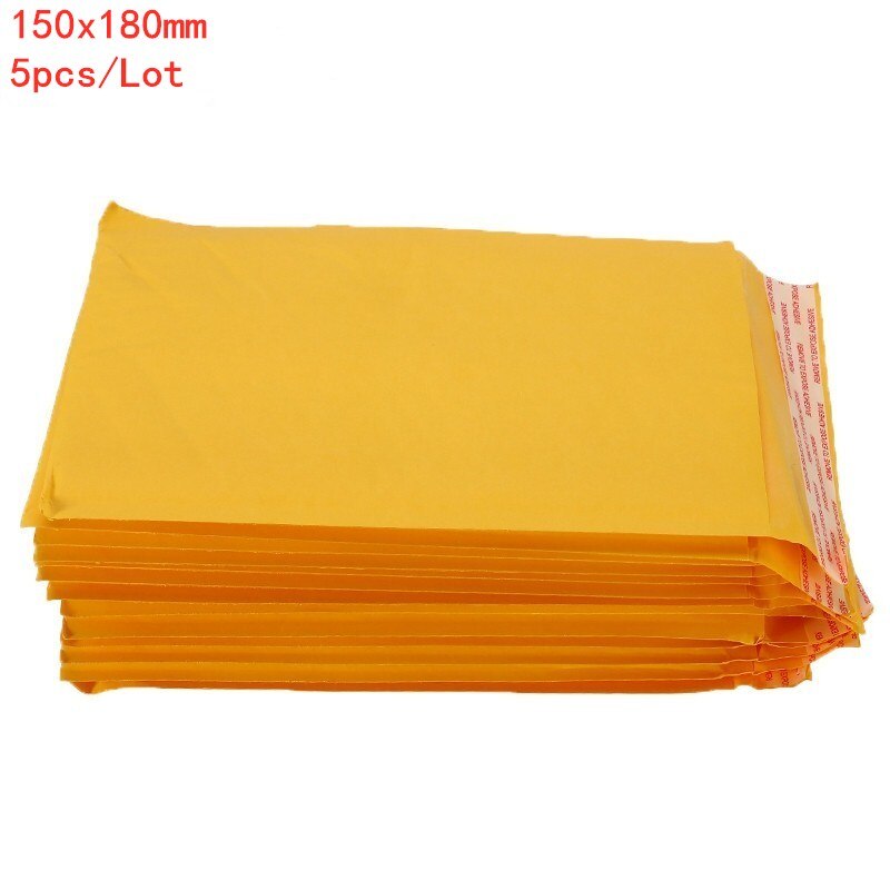 3 sizes 50/30/10/5 pcs Kraft Paper Bubble Envelopes Bags Padded Mailers Envelope With Bubble Mailing Bag: 150x180mm5pcs