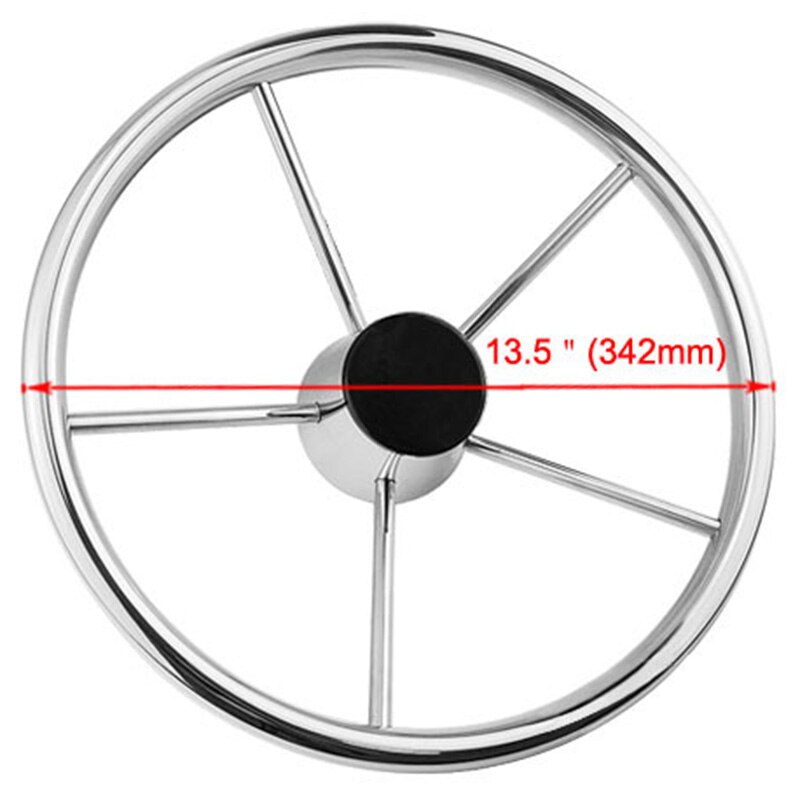 13-1/2 tums styr båt av rostfritt stål hjulet 5 talade 25 grad för marin yacht
