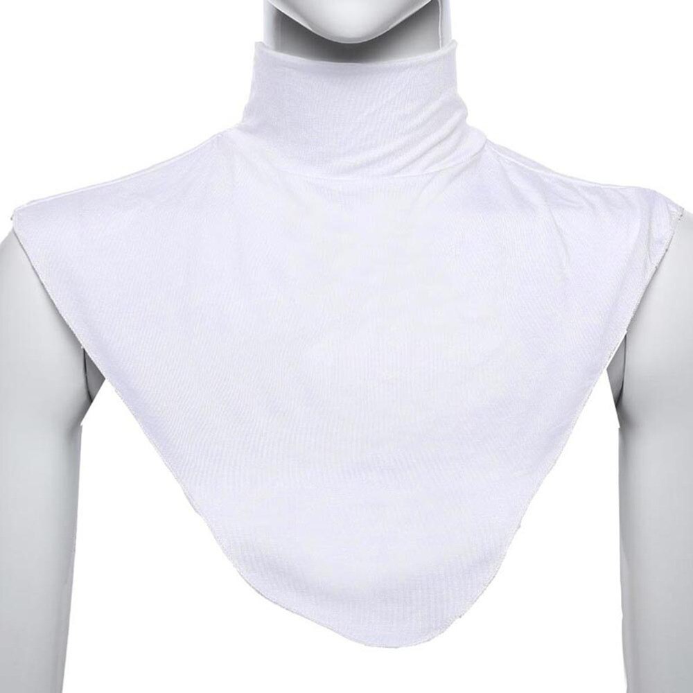 Islamic Turban Head Wear Band Neck Chest Cover Bonnet Muslim Short Hijab Shawls Arab Women Scarf: White