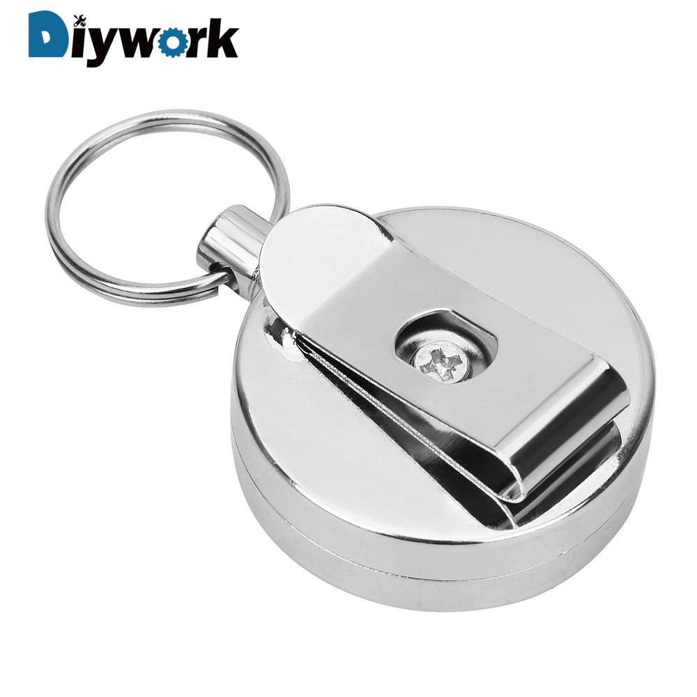 DIYWORK 60cm Key Chain Ring Clip Anti-theft Keychain Pull Keyring Retracting Extendable Metal Wire Wire rope