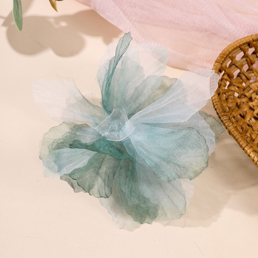 10 Stück künstliche Blumen, 3D-Organza-Blumenapplikationen, Blüzehn, DIY-Bastelarbeiten, Stoffapplikationen, mehrschichtige handgefertigte Stoffapplikationen, Kleiderdekoration: Braun