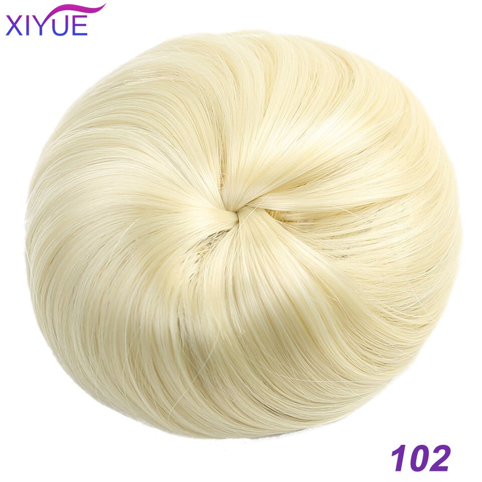 Syntetisk chignon donut gary brun farve hår bollepude elastisk hår reb gummibånd hårforlængelser på hestehale: 102