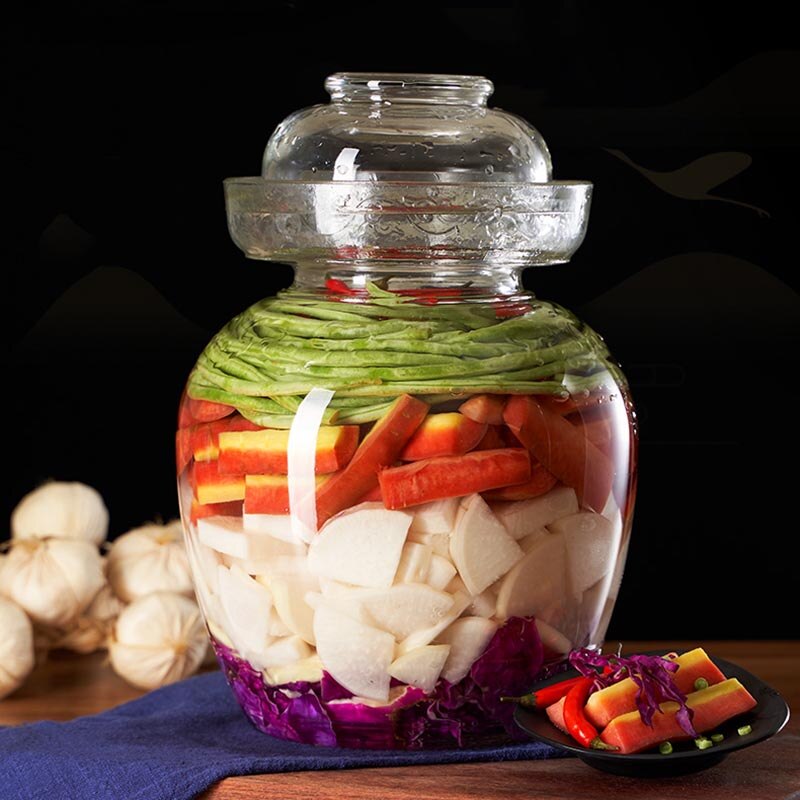 1500/2500 ml Thicken Glass Pickle Jar Home Pickling Pickles Container Kitchen Accessories Kimchi Jars Pickled Storage Tank