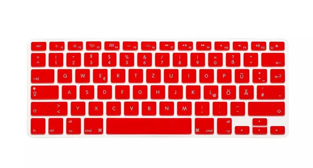 US Layout Duitse Letters Toetsenbord Beschermer Voor Macbook Air Pro Retina 13 &quot;15&quot; 17 &quot;Laptop Skin Covers voor Mac book 13 15 QWERTZ: Red