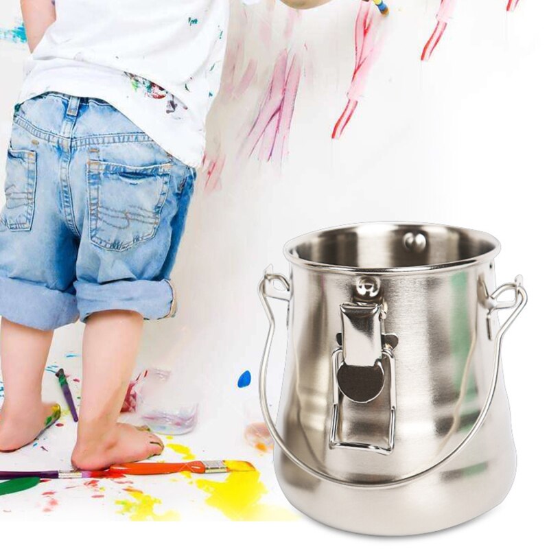 1PC Artist Portable Painting Brush Washing Bucket Wash Pen Cans Stainless Steel Watercolor Oil Paint Brush Washer Art Supplies