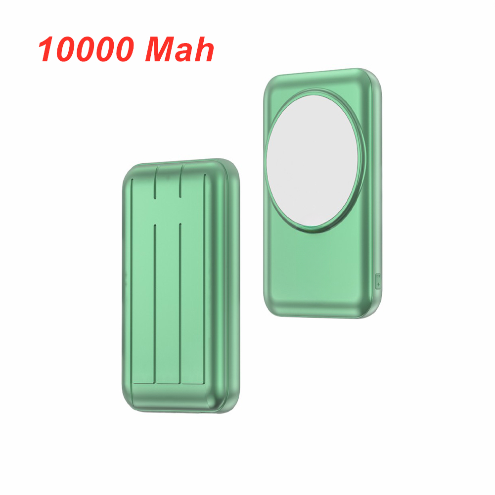 Magnetische powerbank met 10000 15w batterij, snelle draadloze oplader voor iphone 14, 13 , 14 pro, 12 pro max en 13 mini.: Legergroen