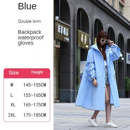 Wielokrotnego użytku moda jazda na rowerze płaszcz przeciwdeszczowy z Pvc z kapturem wodoodporna dorosłych Suitwaterproof płaszcz Roupa De Chuva Pra Moto sprzęt przeciwdeszczowy BK50YY: niebieski / XL