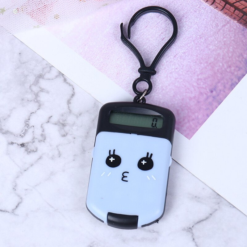 Kawaii mini lommeregner bærbar ciffer lommeregner 8 display tegneserie søde nøglering lommeregner kontorartikler lommestørrelse: Sort