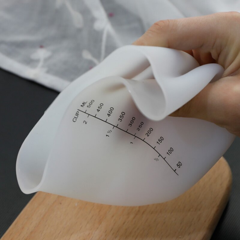 500ml Silicone Measuring Cup Butter Water Liquid Measure Cup Jug Flexible Silicone Cup Cooking For Kitchen Measuring Tools