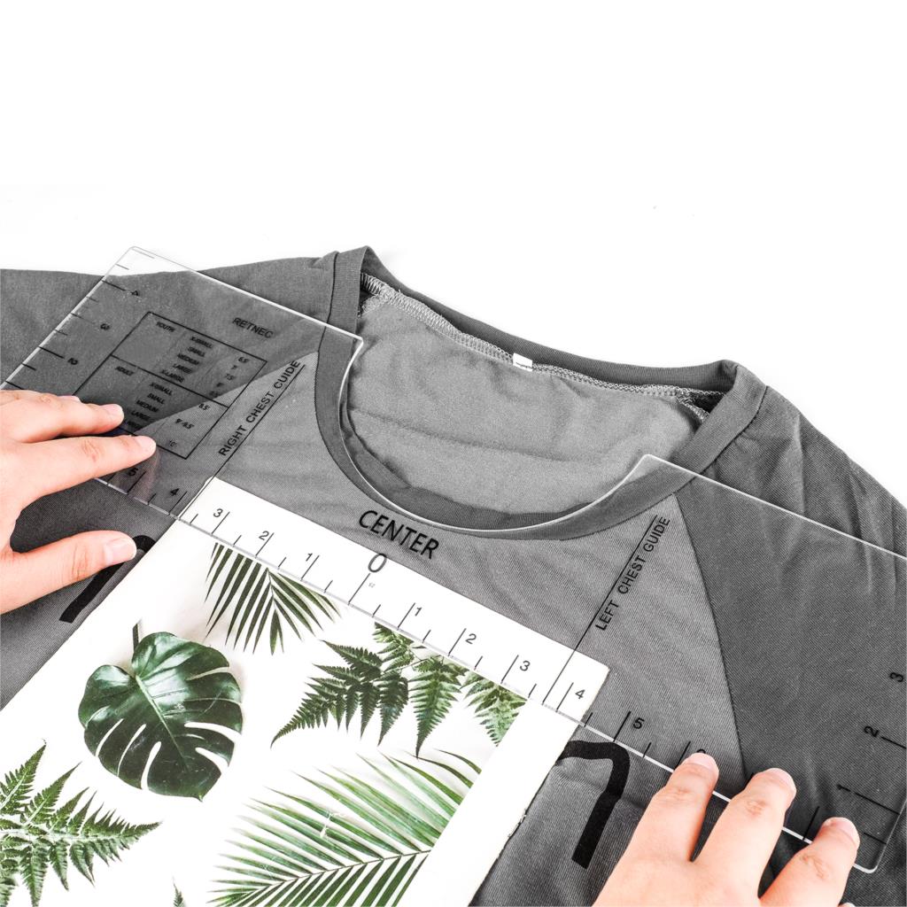 4PCS T-Shirt Alignment Ruler Craft Ruler with Guide Tool for Adult Youth Toddler Sewing Tools T guide ruler