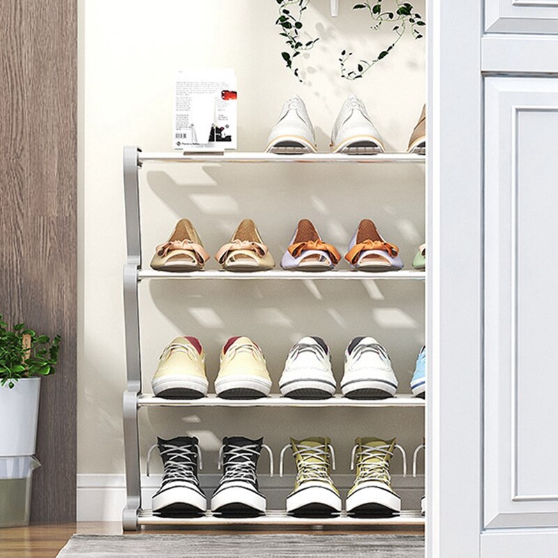 Shoe Rack Stackable Small Shoe Rack, Lightweight Shoe Shelf Storage Organizer for Entryway, Hallway and Close