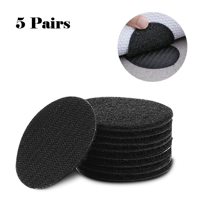 5/10Pairs Dubbelzijdig Antislip Fastener Dots Stickers Zelfklevende Herbruikbare Zelfklevende Vel Sofa Mat tapijt Anti Slip Fix Pads: 5PCS-Black
