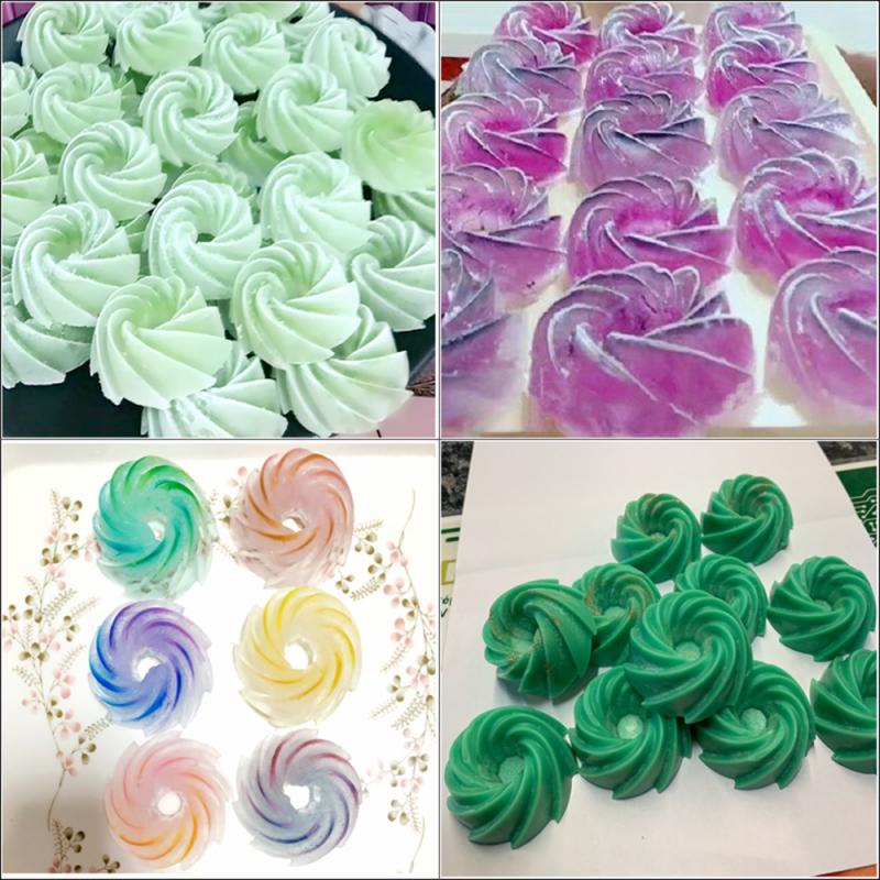 8-Holte Swirl Shape Silicone Cake Decorating Moulds Cookie Mold Pudding Ijs Bakken Pan Pastry Tool Willekeurige Kleur