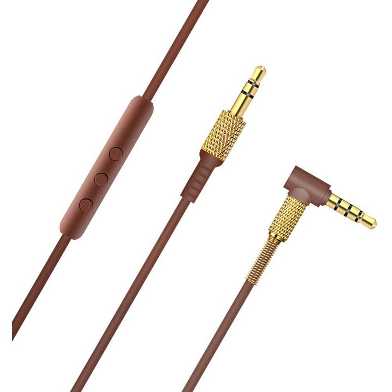 3.5Mm Male Naar Mannelijke Lente Vervanging Audio Kabel Voor Marshall Major Ii 2 Monitor Hoofdtelefoon Cords Extension Wire (bruin): Default Title