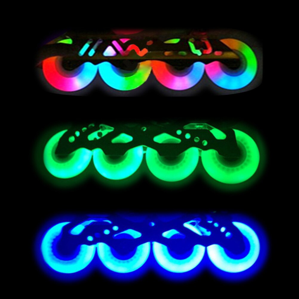Patines en línea con luz LED para patinar, patines luminosos de 76/80mm, zapatos, ruedas con LED, buen reemplazo para rodamientos de ABEC-7 608ZZ, 4 Uds.