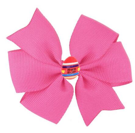 60pcs/ 3.5" Easter Day Eggs Hair Bows for Girls Solid Ribbon Easter Eggs Bowknot Hair Clip Kids Hairgrips Hair Accessories: color 6