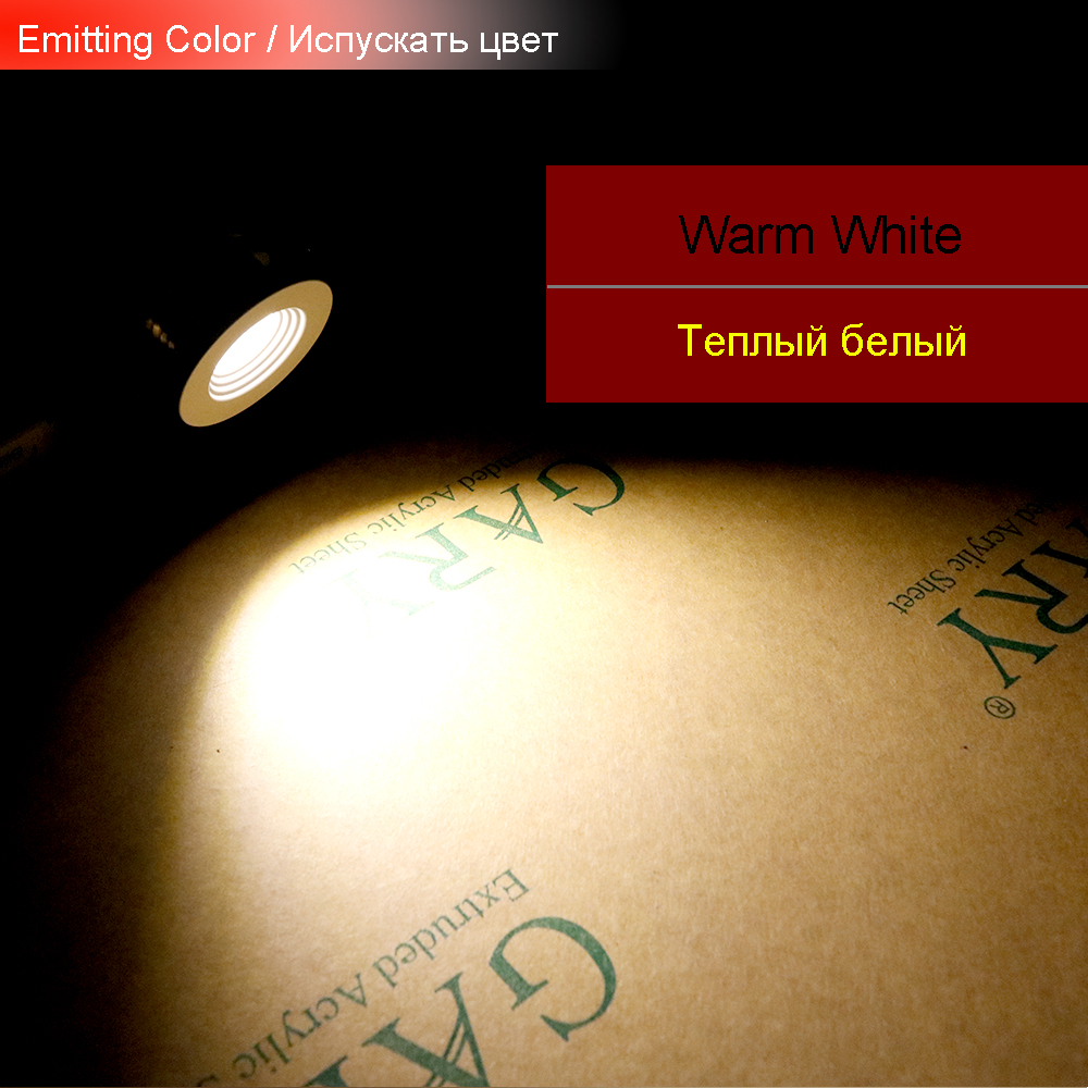 6PCS COB Led spotlight Mini Led Spot Light Cabinet Lights Ceiling Lamp 3W Closet Room Decor Aluminum Warm White JQ