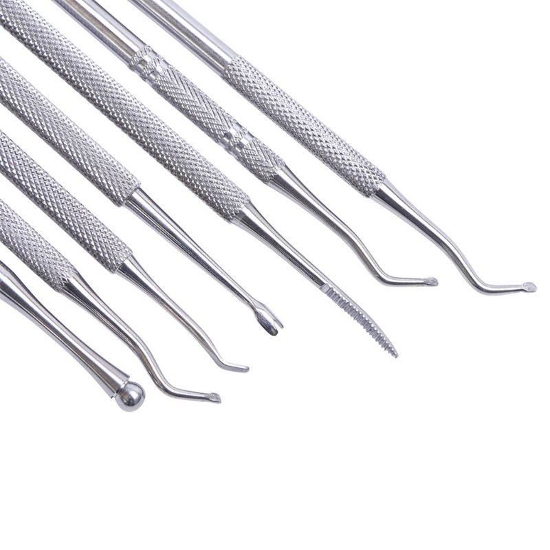 7 Style Dual End Ingrown Toenail File Spoon Nail Groove Correction Lifter Cleaner Cuticle Remover Pusher Pedicure Tool Foot Care