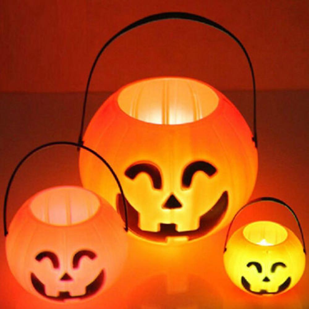 5/10pcs Halloween Pumpkin Candy Holder Bucket Basket Pail Party Decor