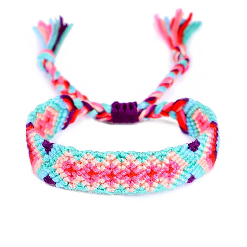 Boho Etnico Braccialetto Fatto A Mano Della Spiaggia di Estate Della Treccia String Involucro di Cotone Corda Intrecciata Braccialetti di Amicizia Per Le Donne Degli Uomini