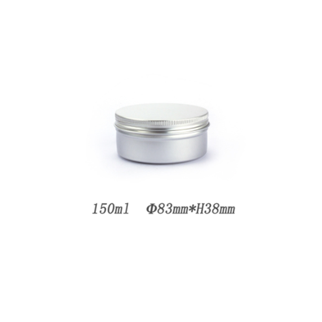 5ml-250ml kosmetiske aluminiumsdåser aluminiumskasser sølv aluminiumsdåser dåser skruetop rund lys krydderi dåser dåser lågbeholdere: 150ml