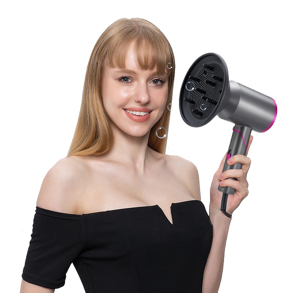Hair Dryer 2000W Portable Handle Seamless Folding Household Hair Dryer Strong Wind Air Cold Air Diffuser Fast Dry