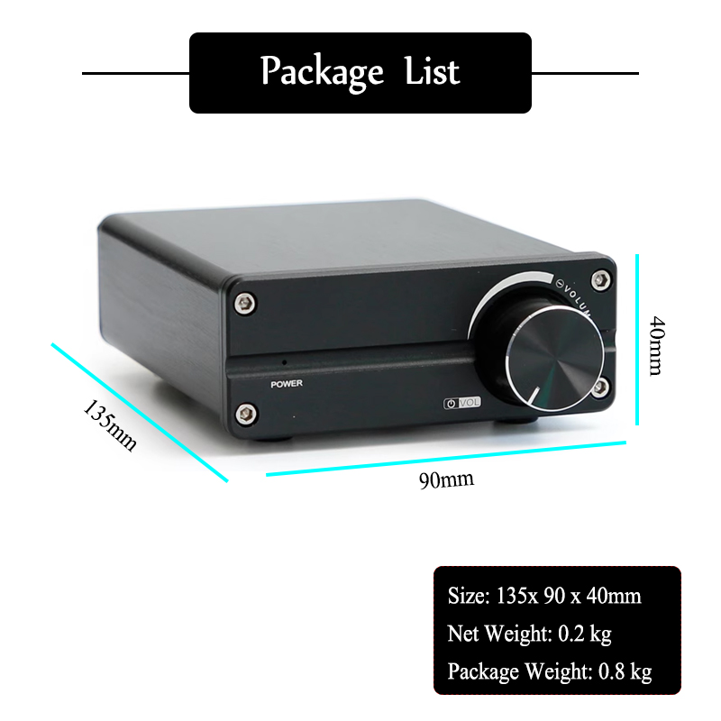 Mono Klasse D Forsterker TPA3116 - 100W RMS - Forsterkerplate for Hjemmelyd Subwoofer