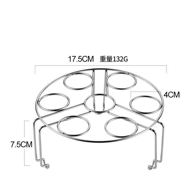 304 Roestvrij Staal Multifunctioneel Gestoomde Eierrek Kan Worden Opgestapeld Ontmoette 7-Gat Eierrek, Gestoomde Ribben, Gestoomde Gr: Licht Groen