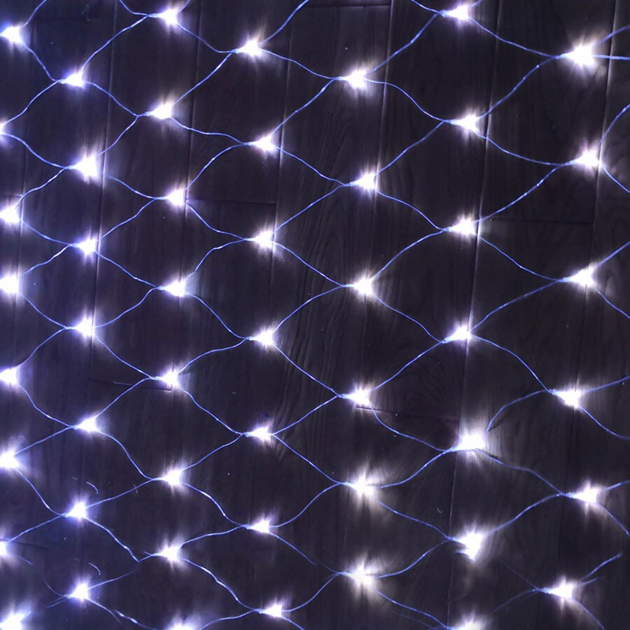 Thrisdar led verkkovalo 3*2m 200 jouluikkuna verhonauha seppelevalo ulkojuhla hääverkko merkkivalo: Valkoinen / 1.5 x 1.5m 96 ledit