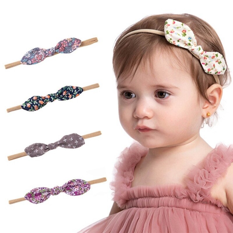 Baby Meisjes Elastic Bow Hoofdband Hair Bows Knot Nylon Haarbanden Pasgeboren Peuter Kids Hoofddeksels Haar Accessoires