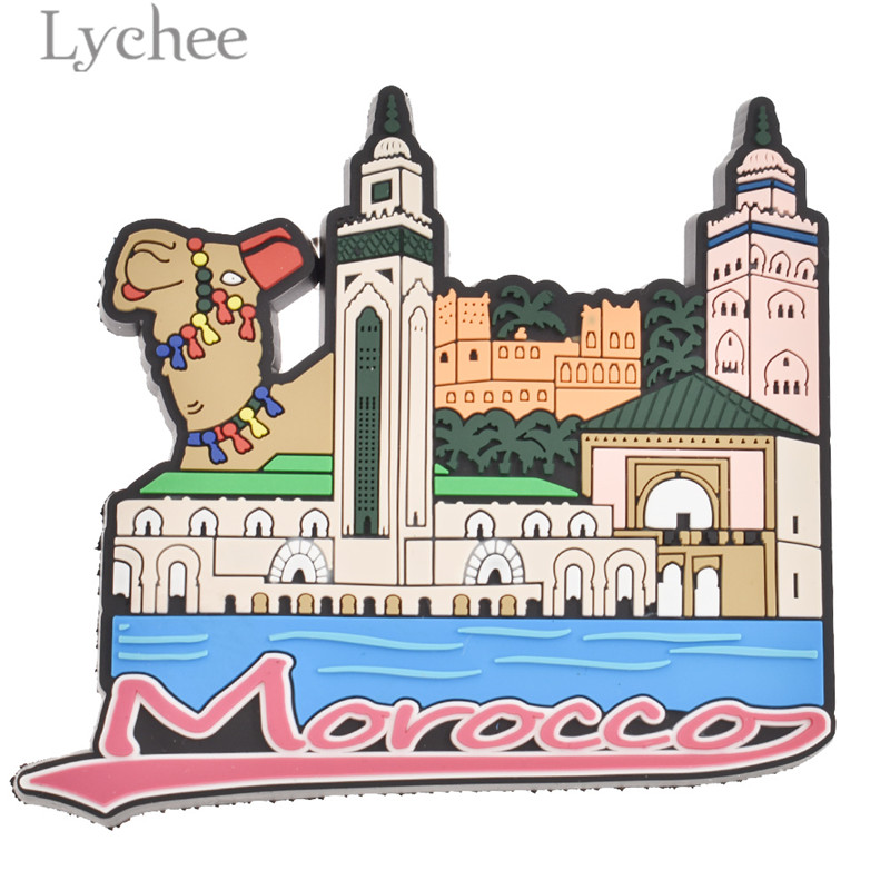 Lychee Leven Marokko Magneet 3D Rubber Koelkast Magneet Home Keuken Decoratie Toeristische Souvenirs