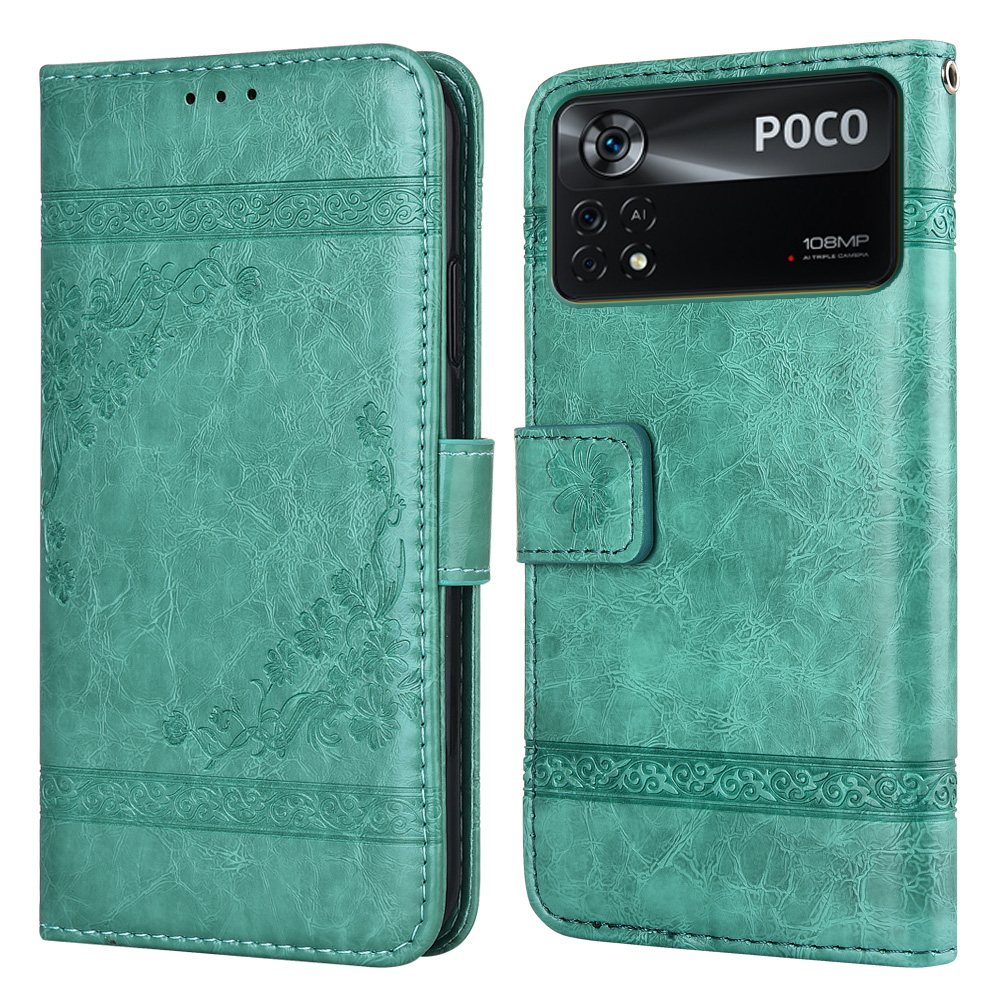 for On Xiaomi Poco X4 Pro 5G Book Cover Luxury Wallet Leather Case for Poco X4 Pro 5G Phone Case Fundas With Strap