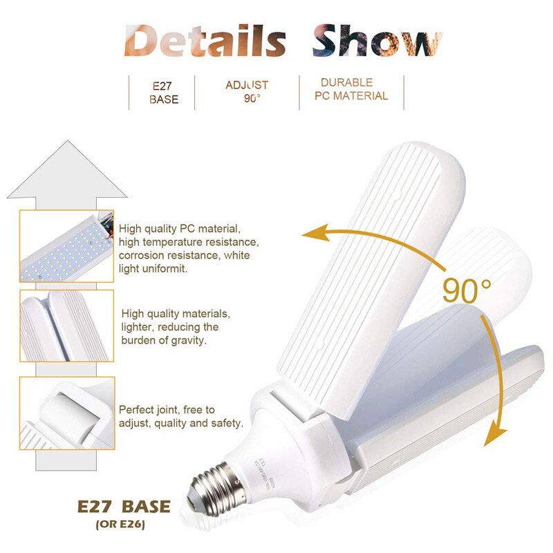 LED Garage Lights Deformable 45W Shop Lights for Garage Workshop Basement _WK
