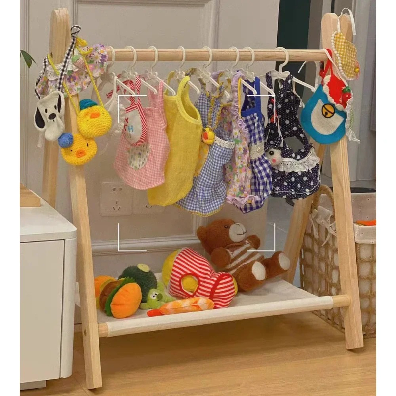 Garde-robe en bois massif pour animaux de compagnie, garde-robe pour chien, porte-manteau pour chat, petit support de rangement pour vêtements