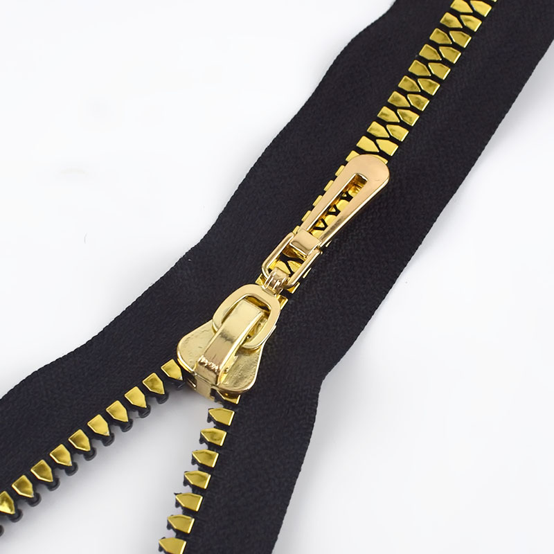 2pcs 8# Open-end Resin Zipper For Sewing Eco-friendly Jackets Coat Down Zippers Zip for Sew DIY Garment Accessories KY921: gold
