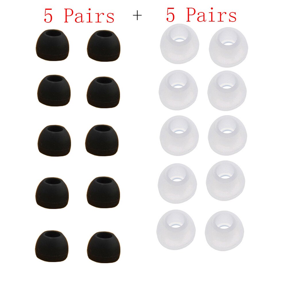 10 Pairs Silicone Replacement Ear Buds Medium Size Clear Tips For Sony Phillips Earphone Headphone Replacement