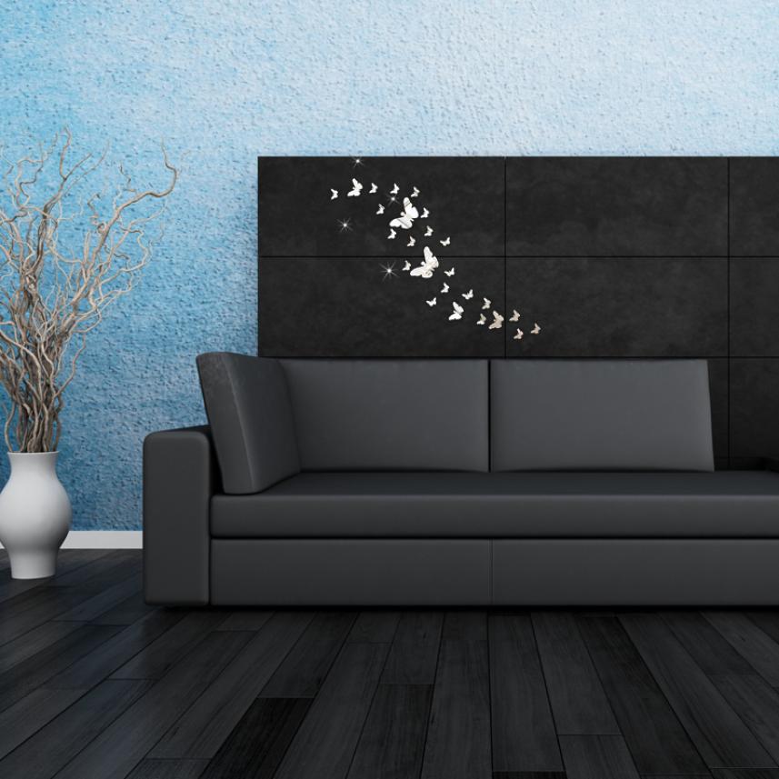 30PC Butterfly Combination 3D Mirror Wall Stickers Home Decoration DIY wall stickers for living room Adesivos de parede 802