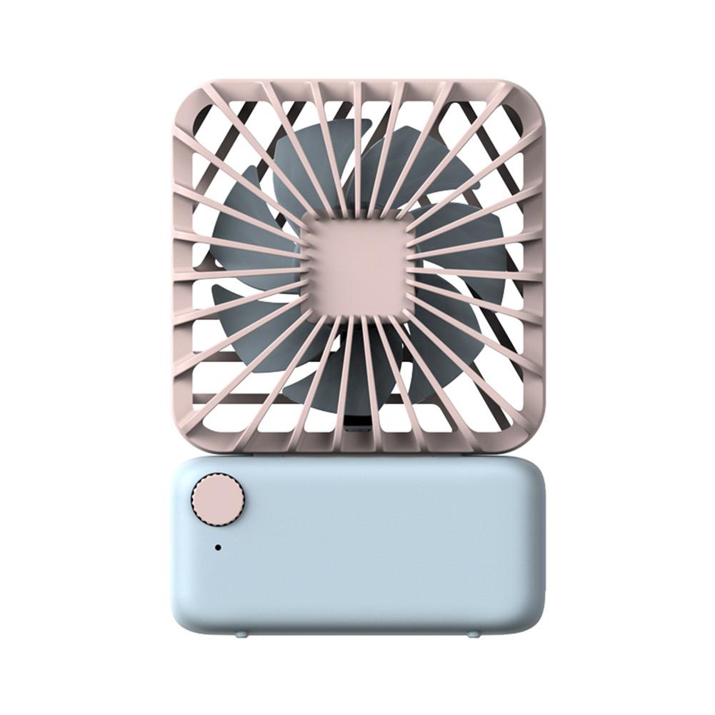 EastVita, ventilador de carga USB, pequeño ventilador cuadrado, Mini silencioso, lindo, portátil, para colgar en el cuello, ventilador eléctrico, ventilador de carga r57: Sky blue