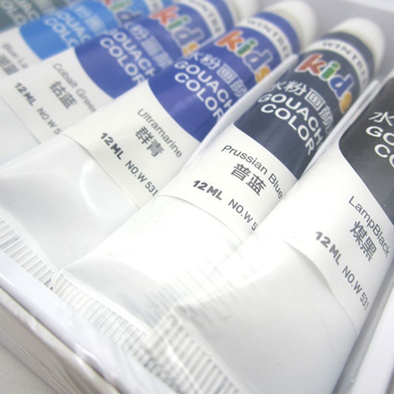 Gouache Paint Set 24 Vibrant Colors in Tubes Convenient to Mix with Great Result