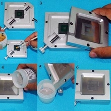 27Pcs Bga Algemene Purpose Staal Mesh Rework Mesh Plaat Lassen Template Mesh Directe Verwarming Chip Reparatie Verwarming Mold Universele