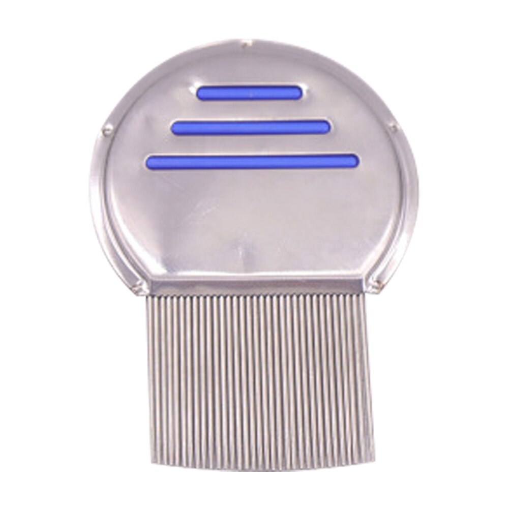 1pc novo terminator piolhos pente novo gato cão metal cabeça de piolhos pente fino dente pulga fugir lidar com suprimentos animais de estimação ferramenta de aliciamento: Azul