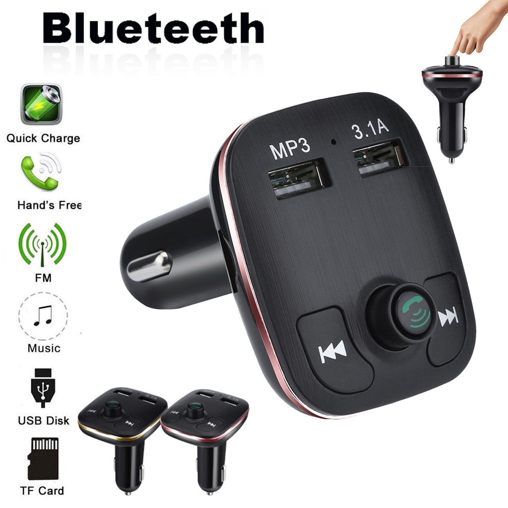 Blueteeth Auto Kit MP3 Speler Fm-zender Draadloze Radio Adapter Usb Lader Autolader Adapter Sigarettenaansteker Power
