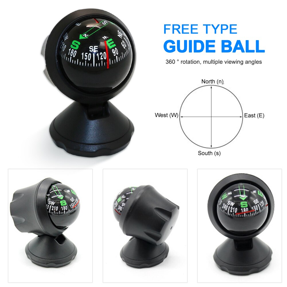 Outdoor High Precision Mini Pocket Compass Ball Dashboard Car Mount Navigation Outdoor Positioning Compass Multifunctional