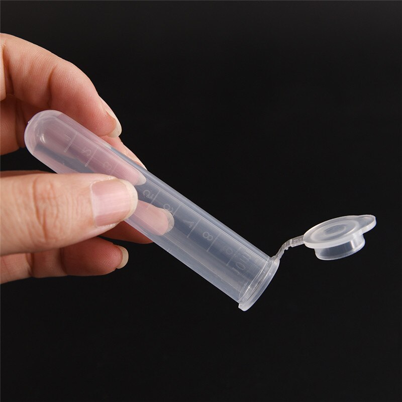 10 stuks/set 10ml microcentrifuge reageerbuisjes in doorzichtige plastic flesjes met kliksluiting voor de levering van laboratoriummonsters