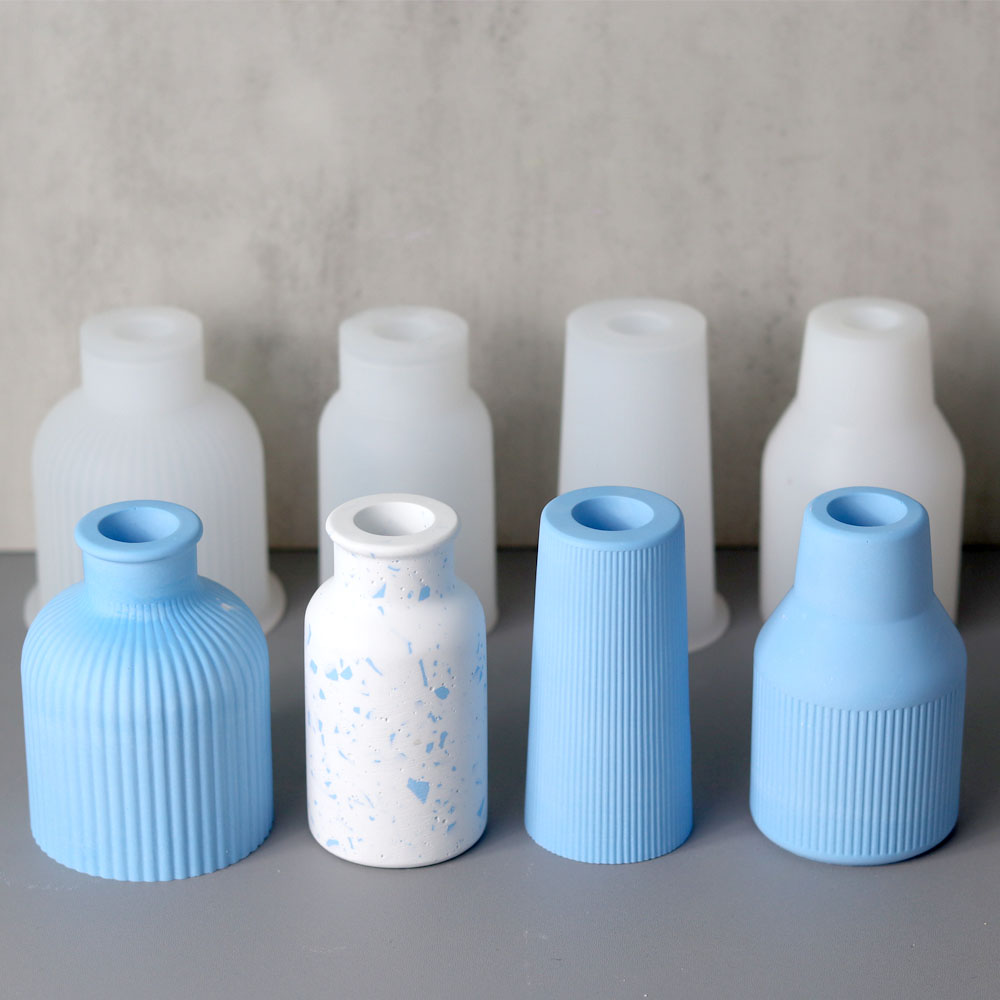 Betongvas silikonform gör-det-själv blomkruka hantverk ornament tillverkning gips epoxiharts gjutformar heminredning handgjord