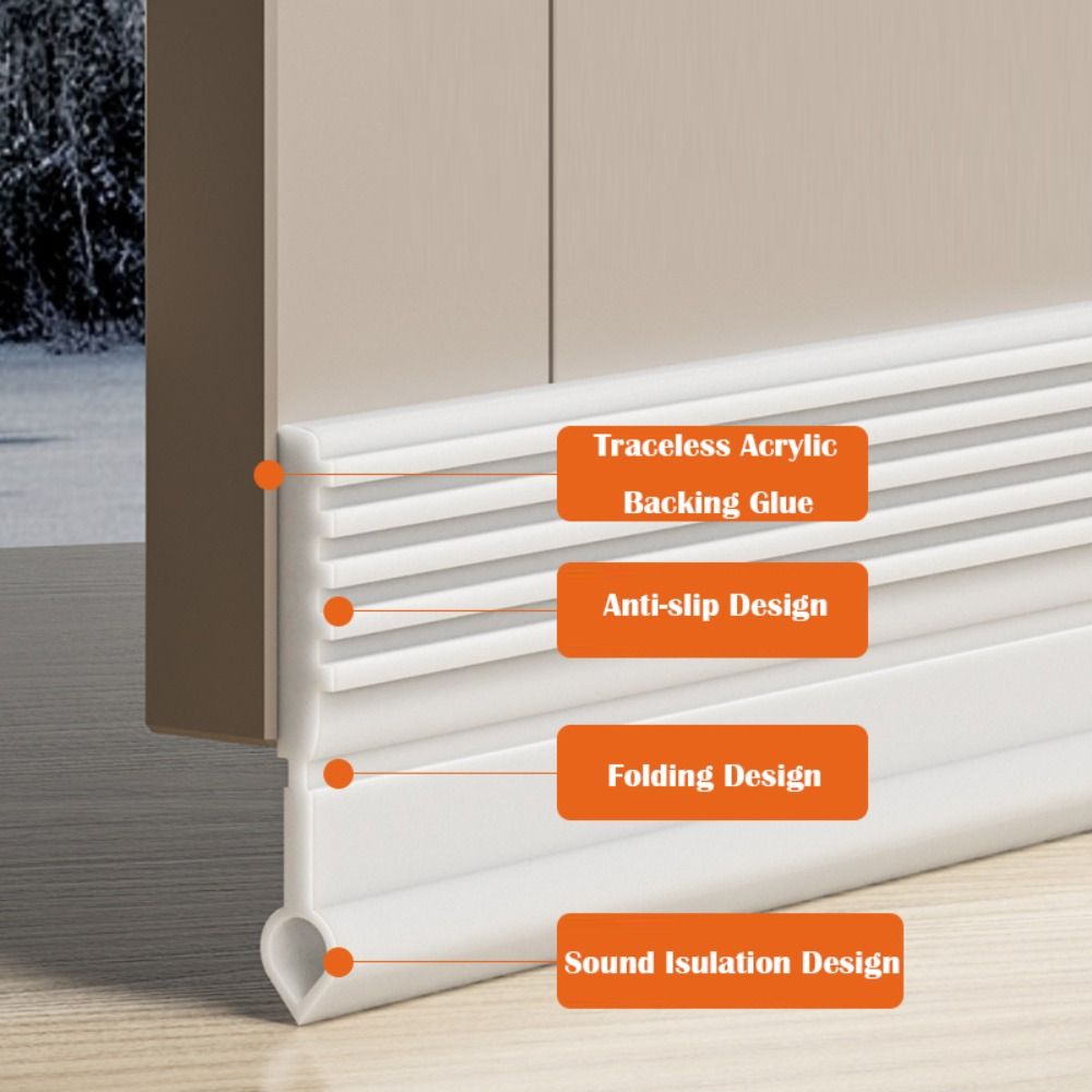 Soundproof Door Bottom Sealing Strip Insect Prevention PVC Door Draft Stopper 100cm Home Draught Excluder Bedroom