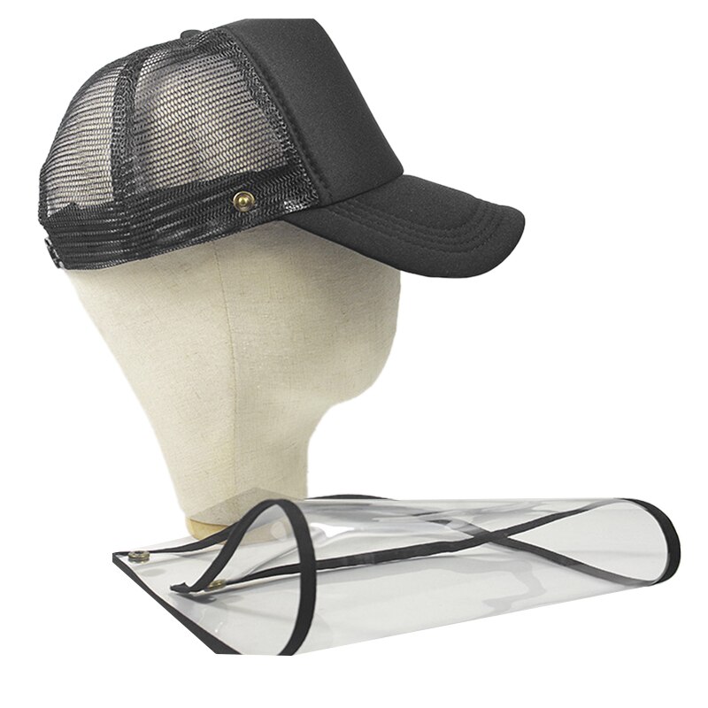 Peaked Hat Dustproof Cover Baseball Cap Adjustable with Clear Face Shield