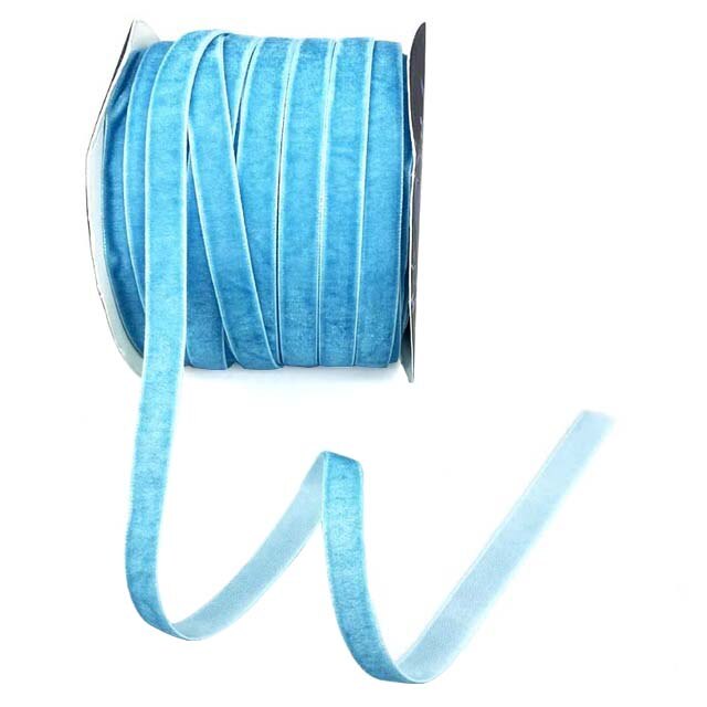 Ruban en velours 10 Yards 3/8 pouces (10mm), décoration de mariage, ruban fait à la main pour emballage , nœud pour cheveux, bricolage,: Sky Blue