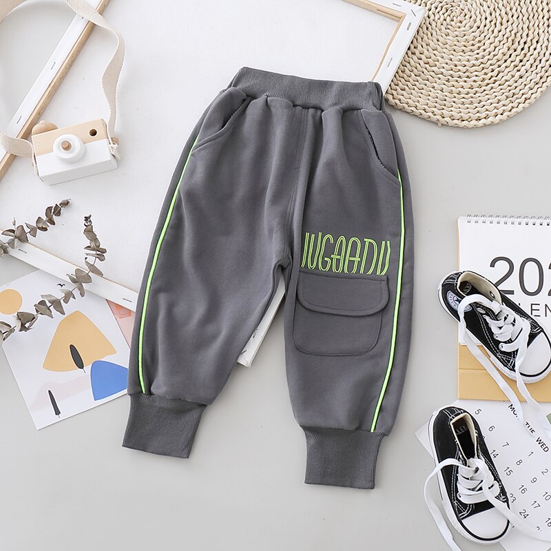 Baby Boys Girls Sports Pants Children's Trousers Toddler Kids Solid Color Casual Pants Elastic Pant for Spring Autumn Clothing