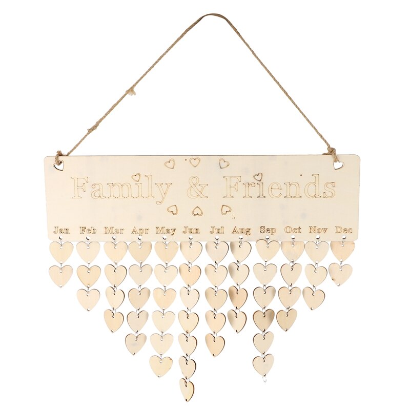 Houten kalender lijst kalenderkaart huisdecoratie doe-het-zelf handgemaakte hanger